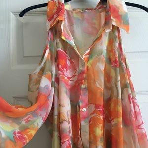 Washable multi color sheer top